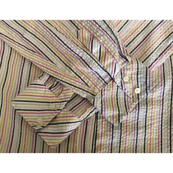 Tommy Hilfiger Striped Collared Long Sleeve Button Up Shirt Women's Sz XL - Picture 11 of 14
